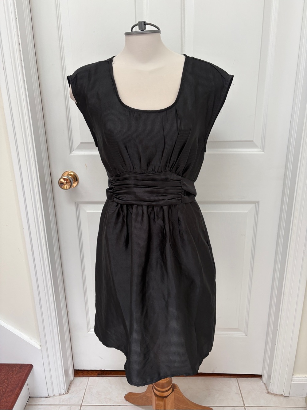 H&M Black Midi Dress with Cinched Waist